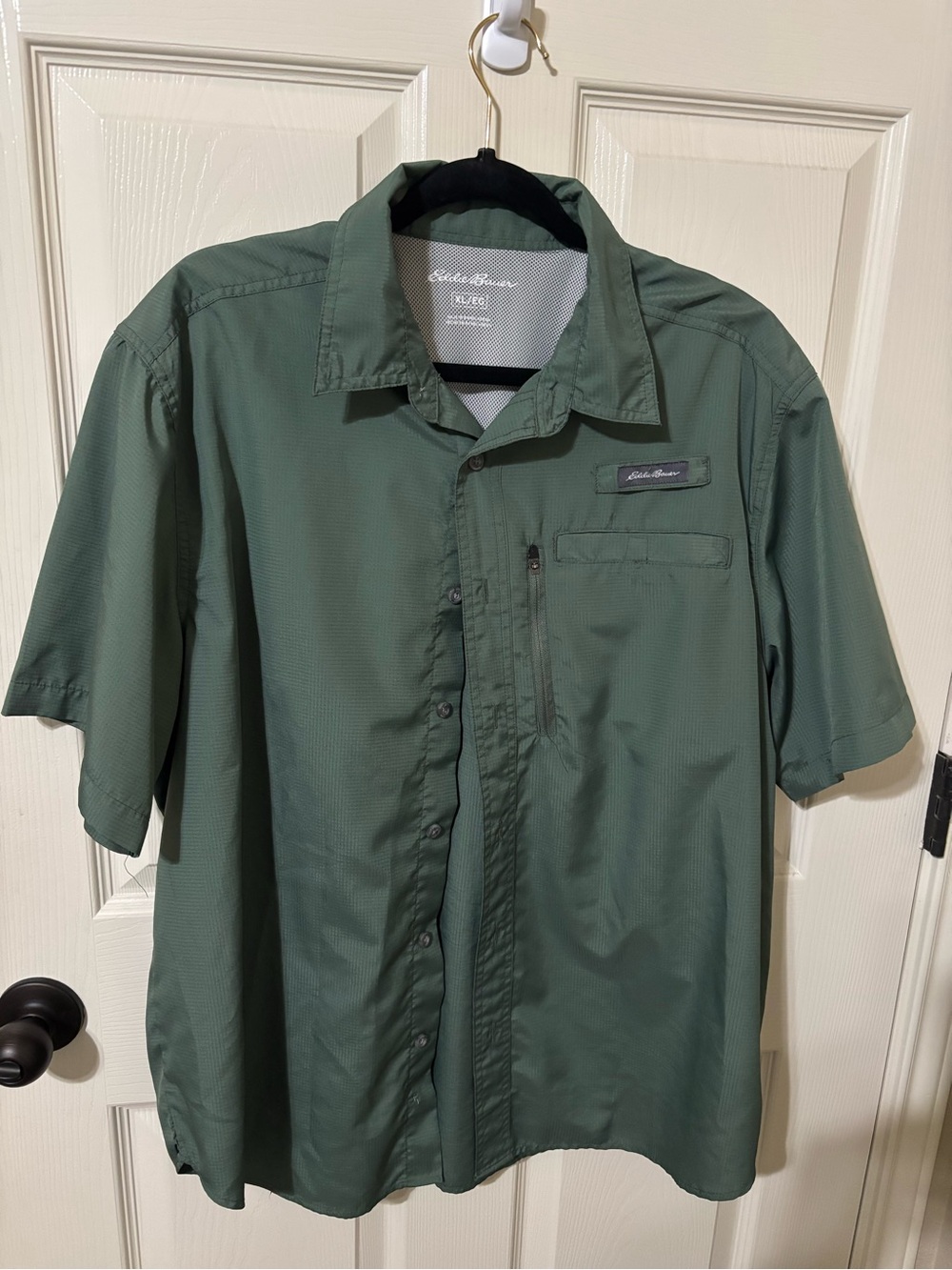 Eddie Bauer Olive Green Short-Sleeve Shirt Jacket